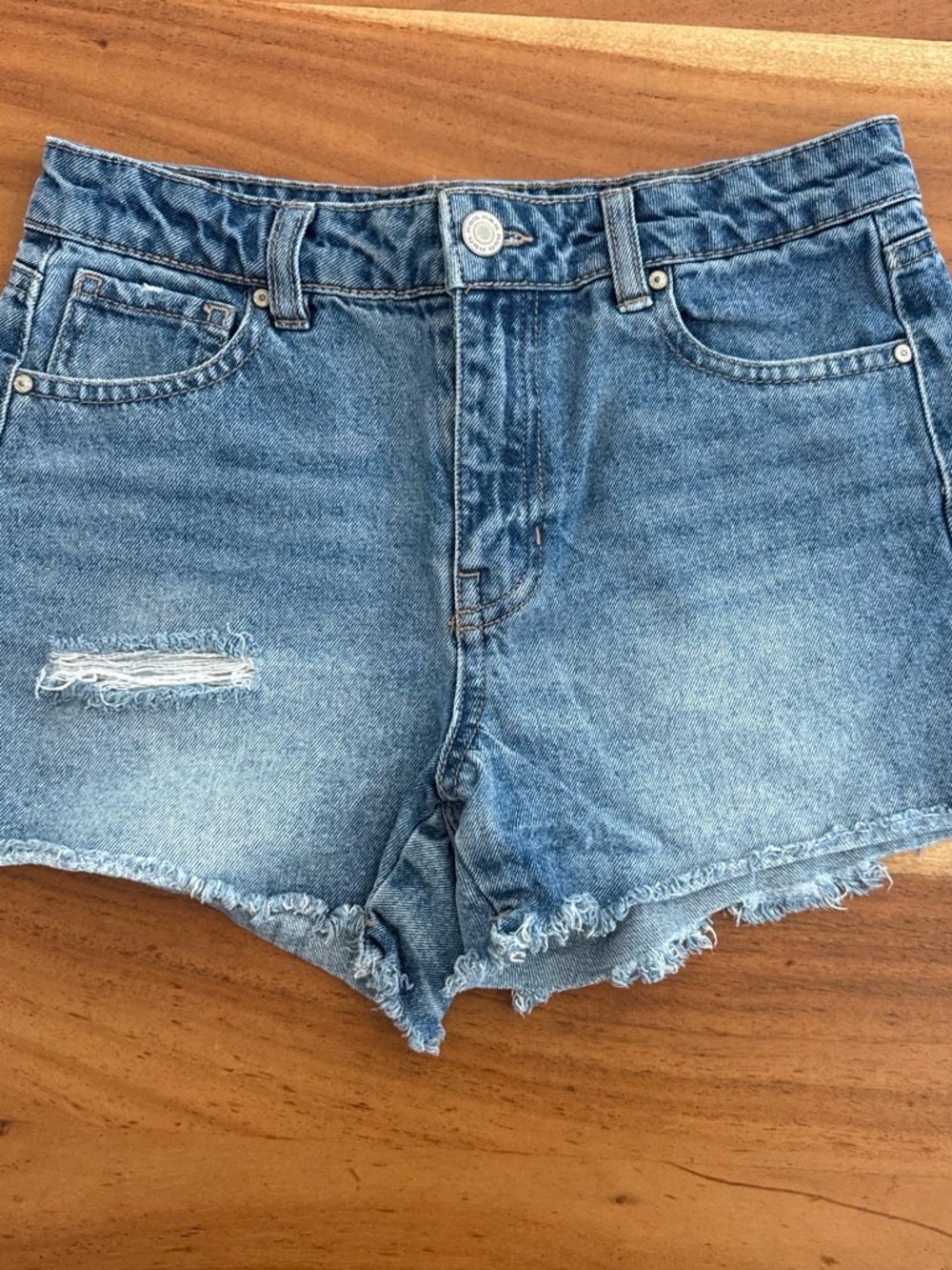 RSQ Medium Blue Distressed Denim Cutoff Shorts